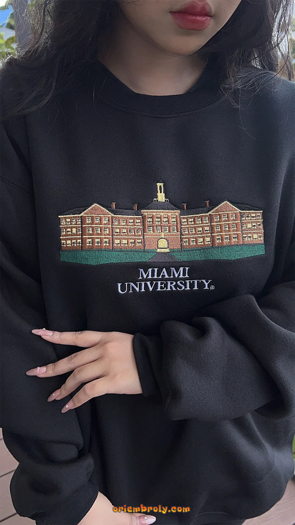 Soft unisex collegiate embroidered sweatshirt