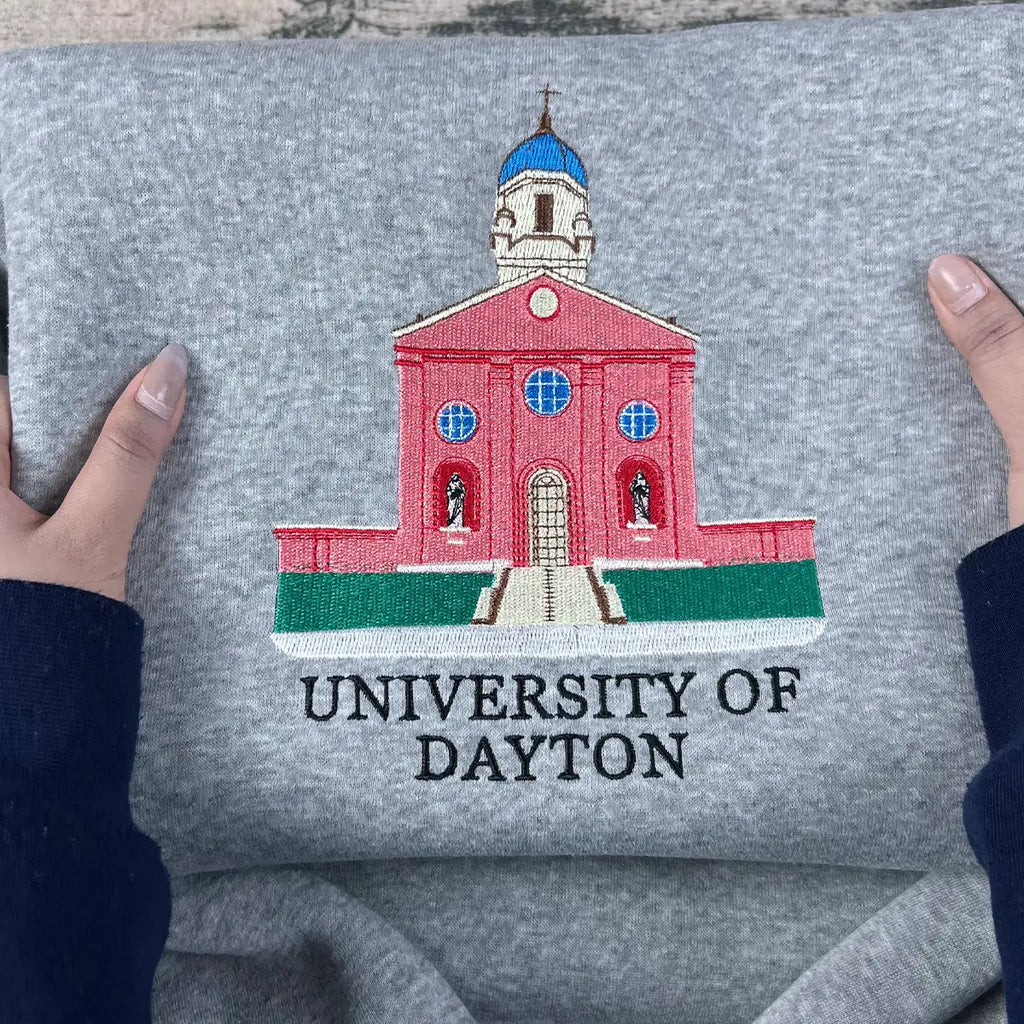 UD college crewneck with clean embroidery