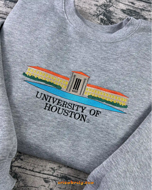 UH crewneck featuring MD Anderson Library embroidery