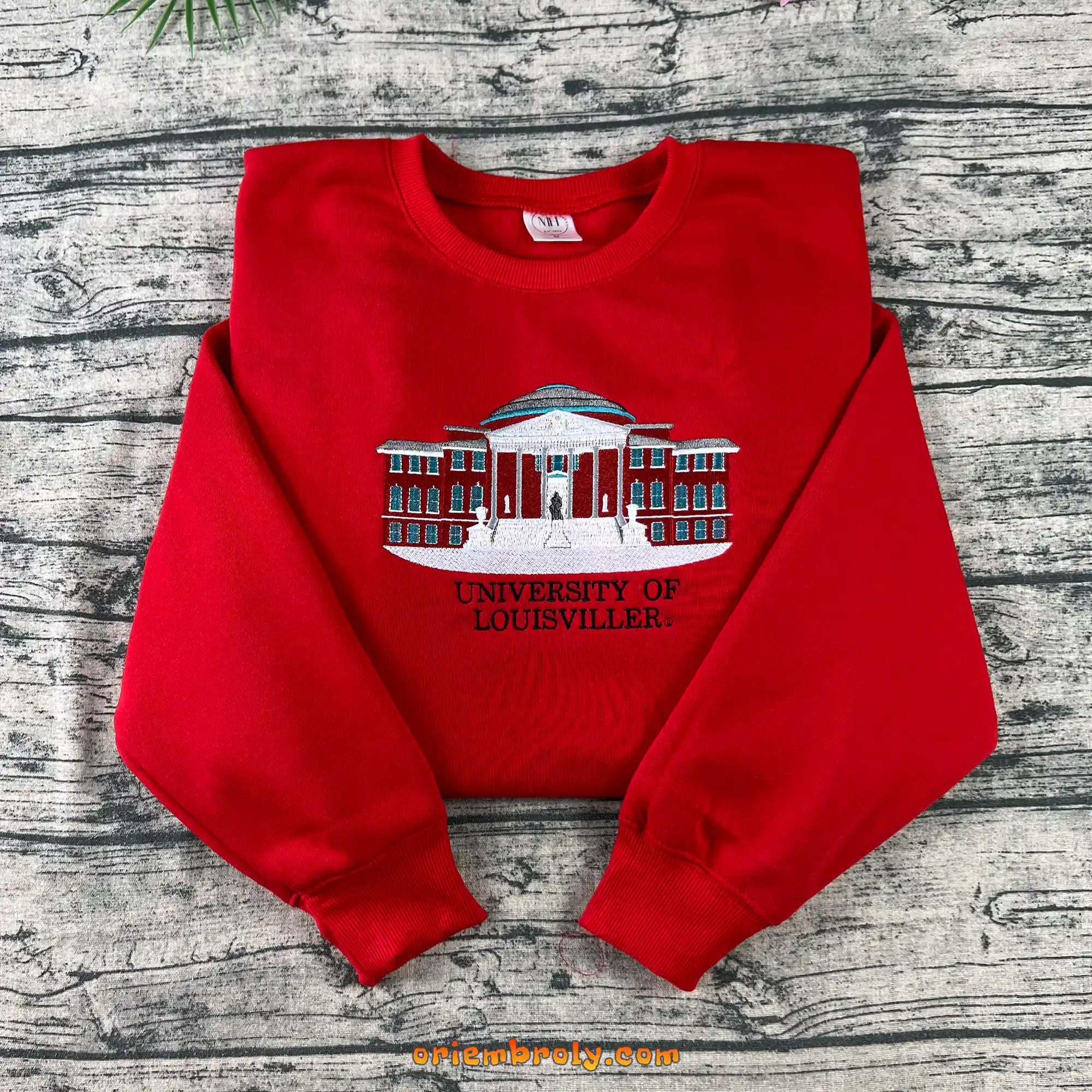 KG1026 Oriembroly University of Louisville UofL embroidered crewneck sweatshirt