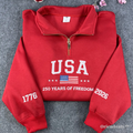 USA 250 years of freedom sweatshirt embroidered patriotic design