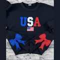 USA glitter embroidered sweatshirt for 4th of July celebration