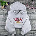USA Miracle on Ice embroidered hockey hoodie front design