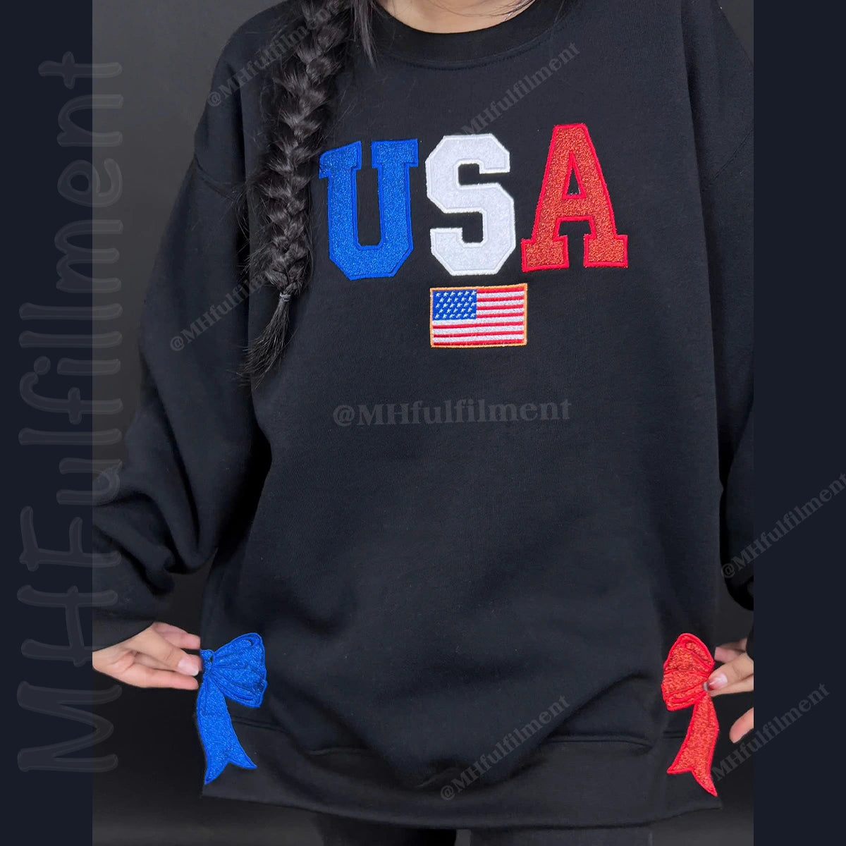 Independence Day embroidered shirt with patriotic theme