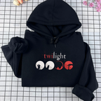 Twilight embroidered sweatshirt with vampire book cover design
