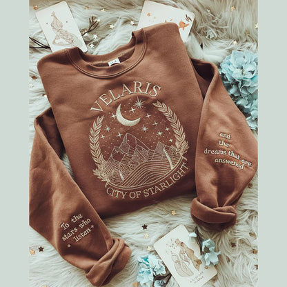 Velaris City of Starlight embroidered shirt for ACOTAR fans, inspired by The Night Court