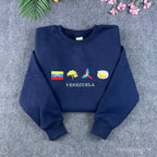 Venezuela embroidered crewneck sweatshirt with cultural icons