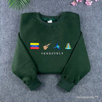 Venezuela embroidered sweatshirt with cultural icons design