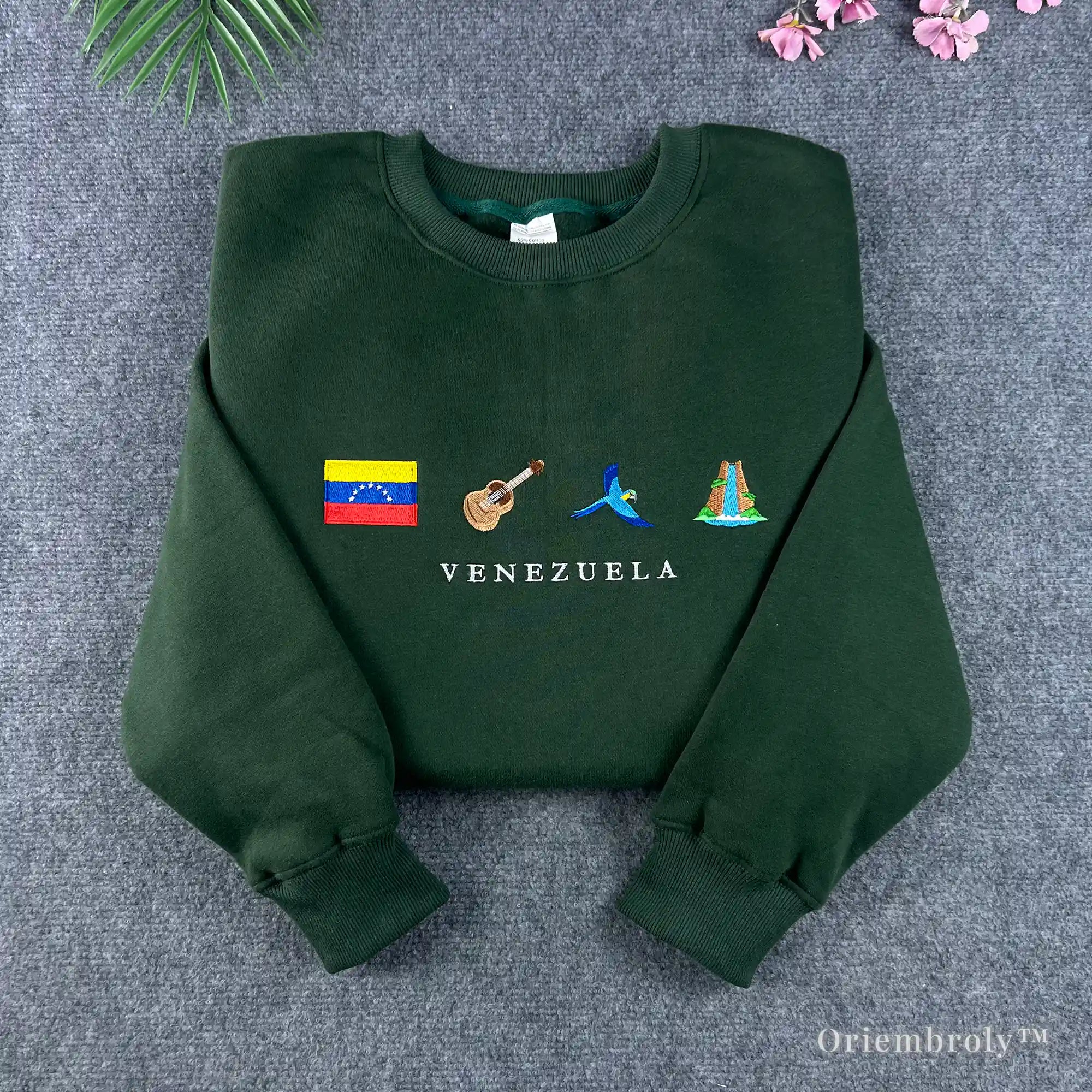 Venezuela embroidered sweatshirt with cultural icons design