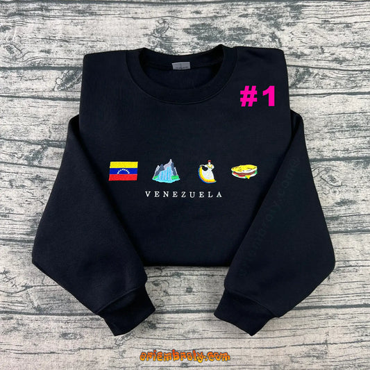 Venezuela icons embroidered crewneck sweatshirt - Version 1