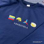 Venezuela flag embroidery detail on sweatshirt
