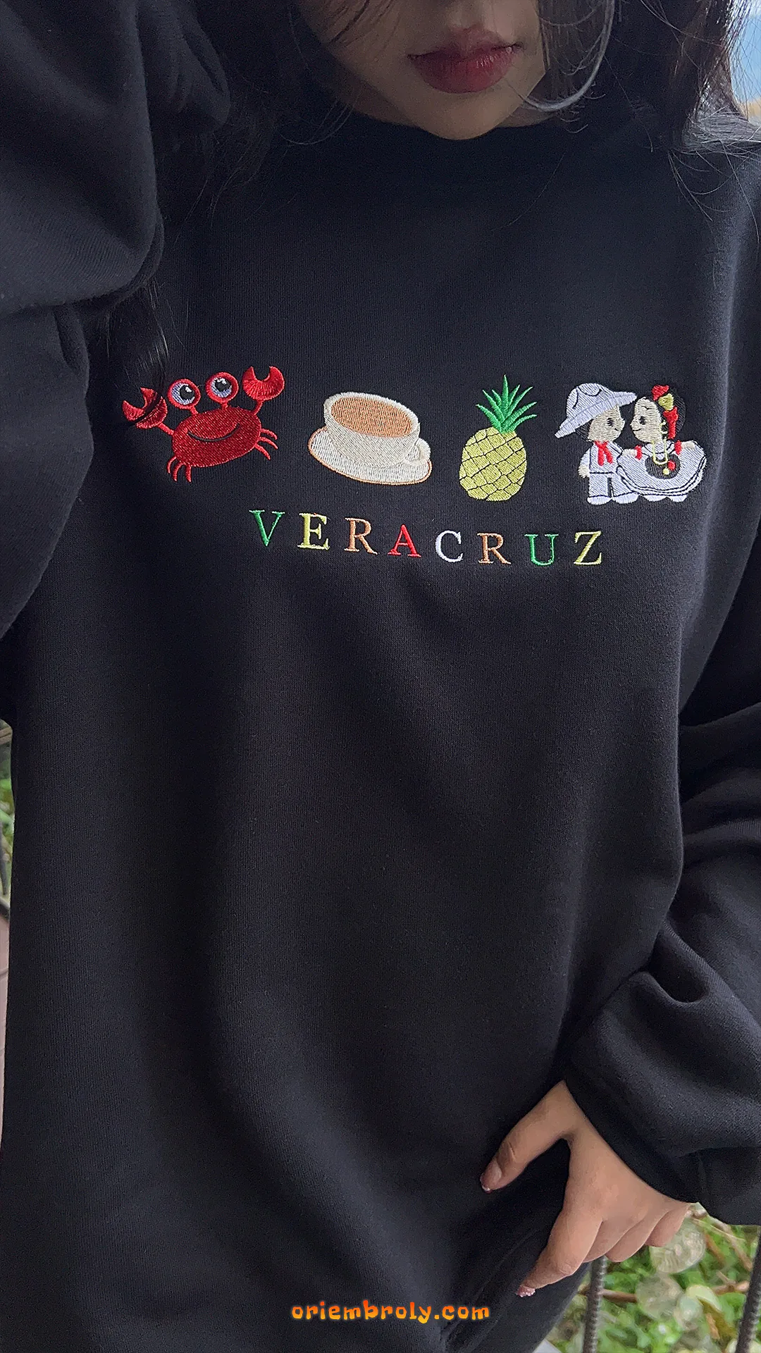 Tropical Mexico embroidery sweatshirt Veracruz