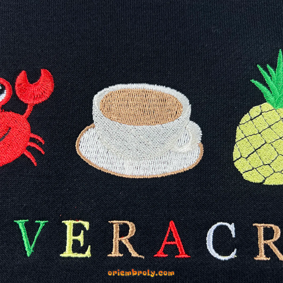lack Veracruz sweatshirt with tropical embroidered symbols