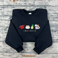 Veracruz Mexico embroidered black sweatshirt with crab and pineapple