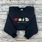 Veracruz Mexico embroidered black sweatshirt with crab and pineapple