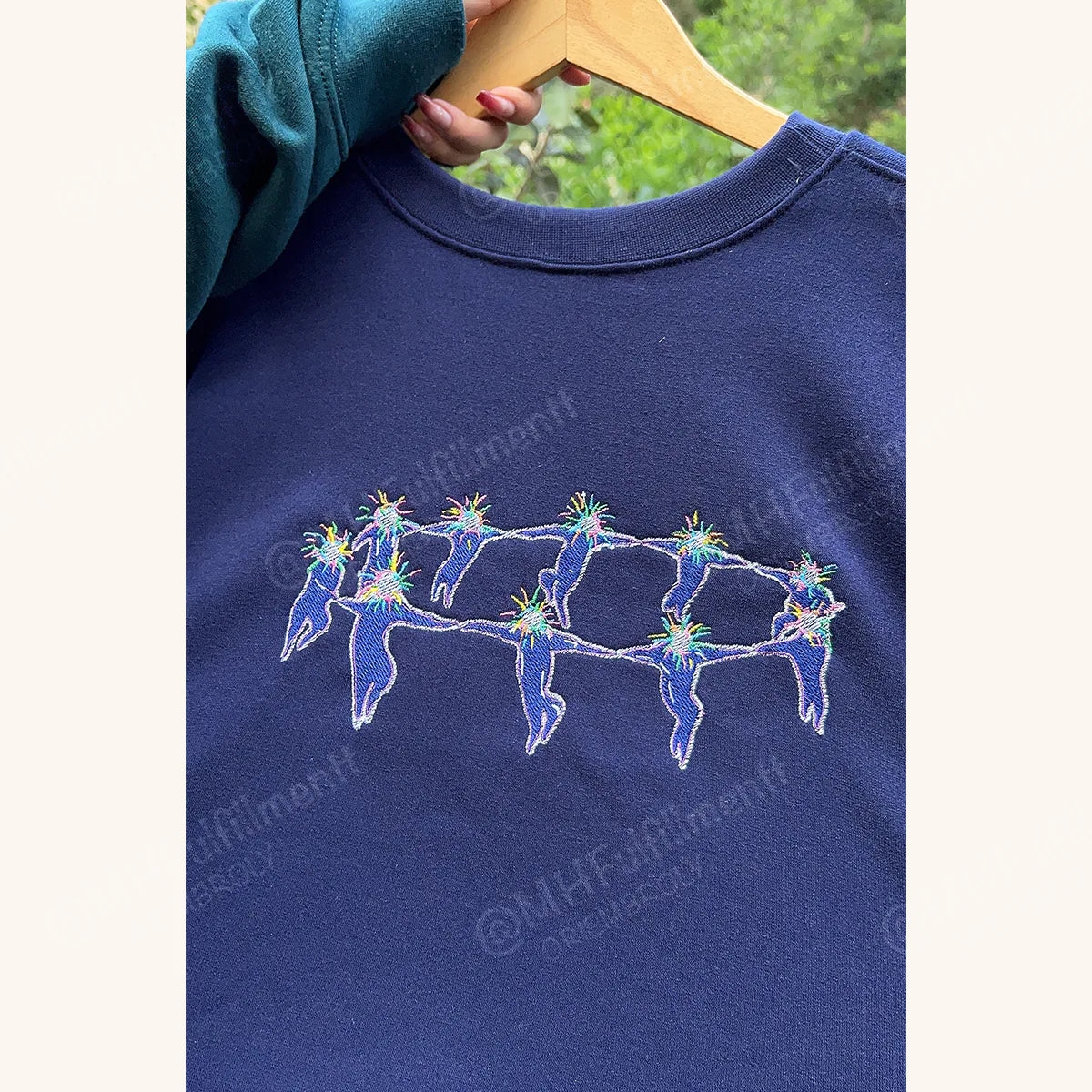 Soft unisex embroidered anime crewneck