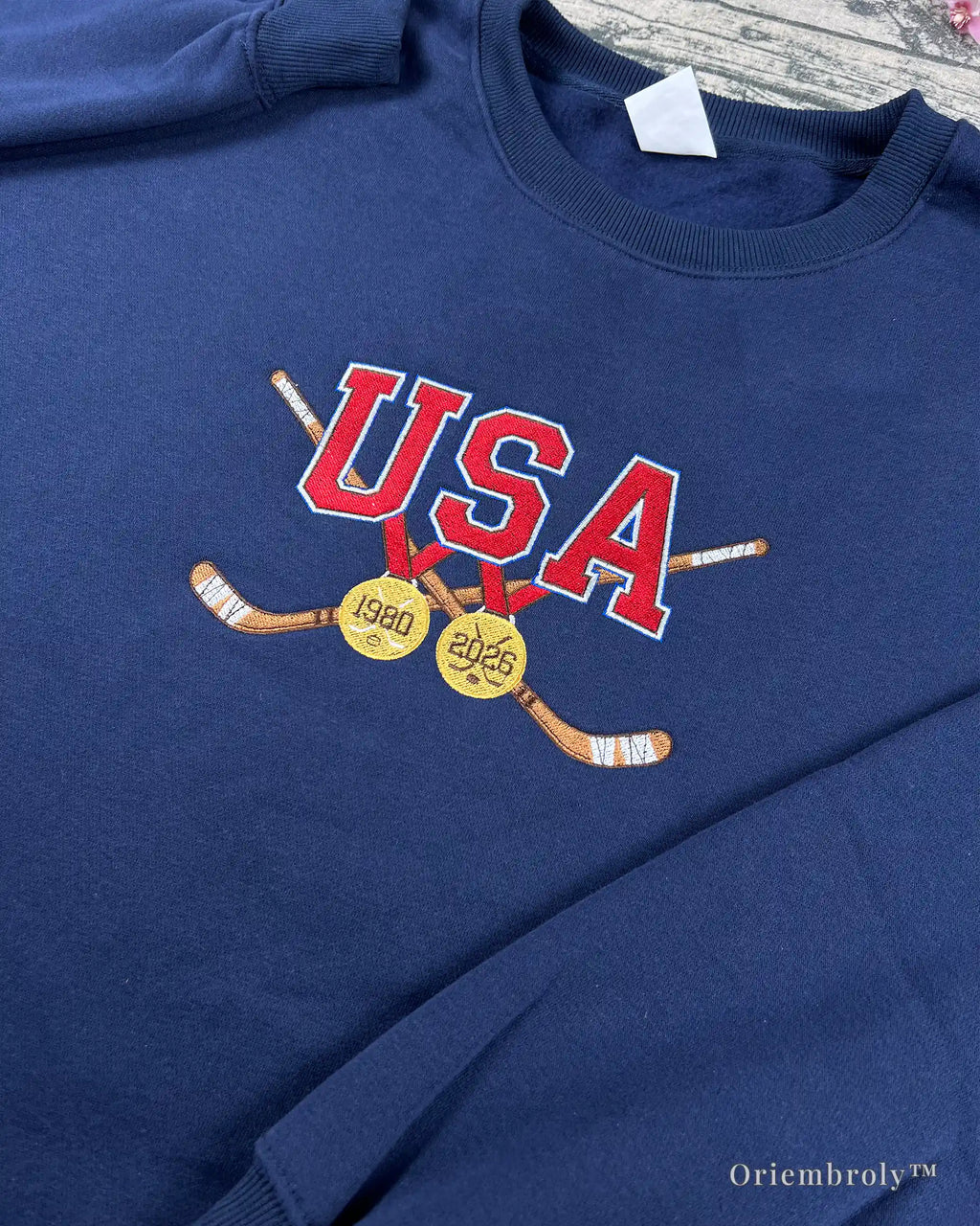 vintage hockey embroidery texture on hoodie fabric