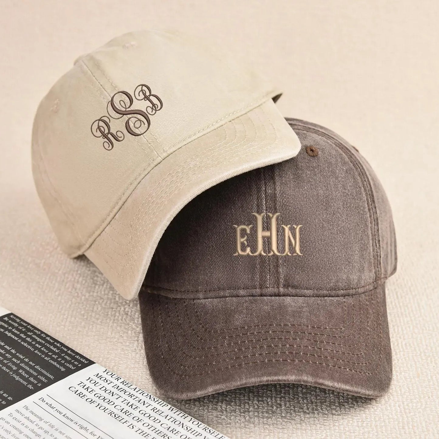 vintage washed cotton dad cap custom embroidery