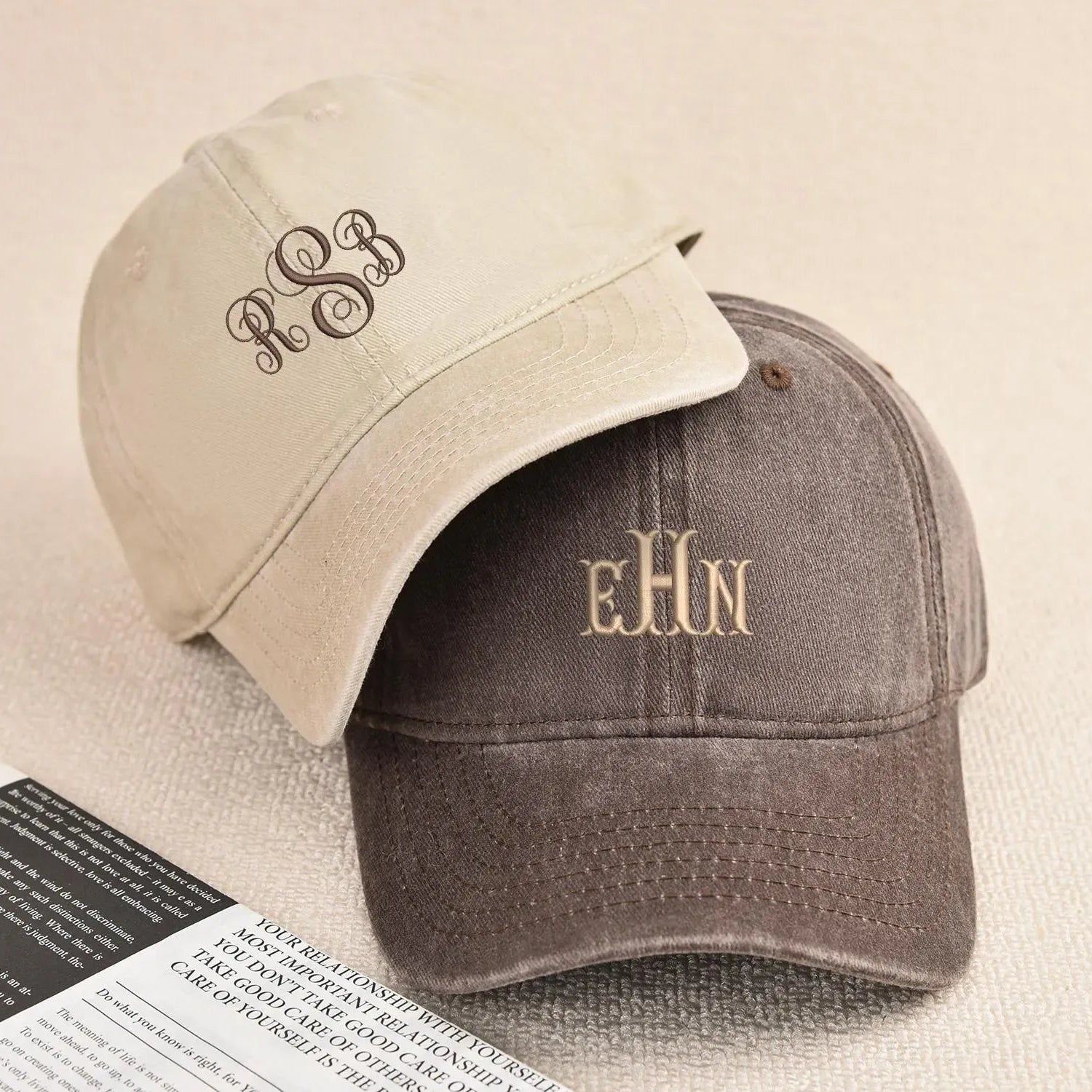 vintage washed cotton dad cap custom embroidery