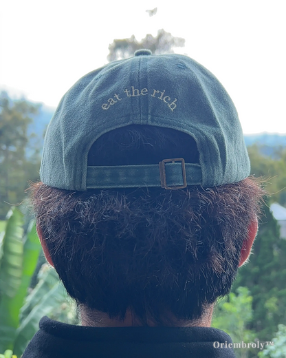 vintage washed dad cap Eat The Rich embroidery