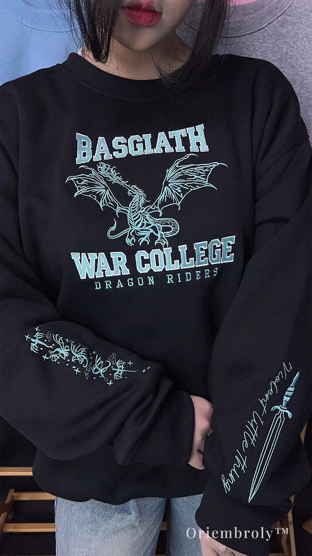 dagger embroidery violent little thing sleeve detail with model