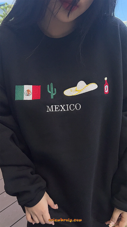 Viva Mexico embroidered sweatshirt unisex