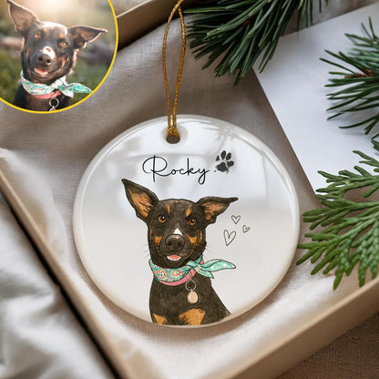 Watercolor pet loss memorial ornament