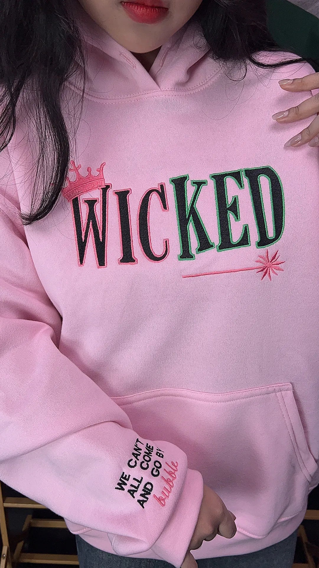 Wicked hoodie with famous Broadway quotes