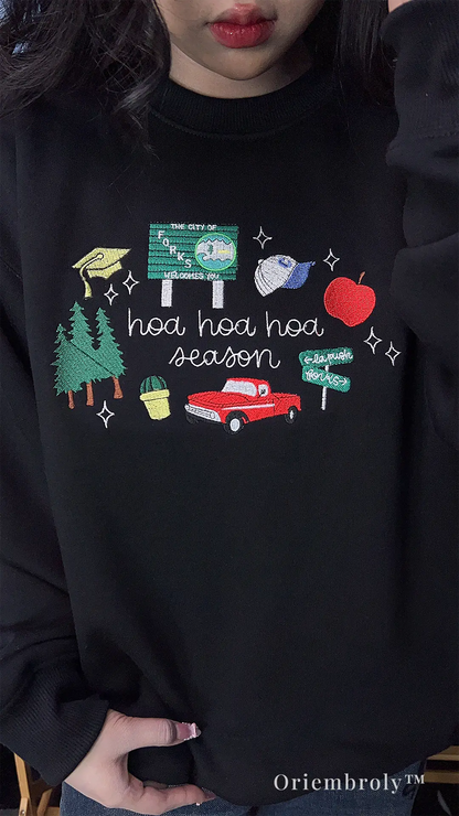 green welcome sign embroidery inspired small town aesthetic