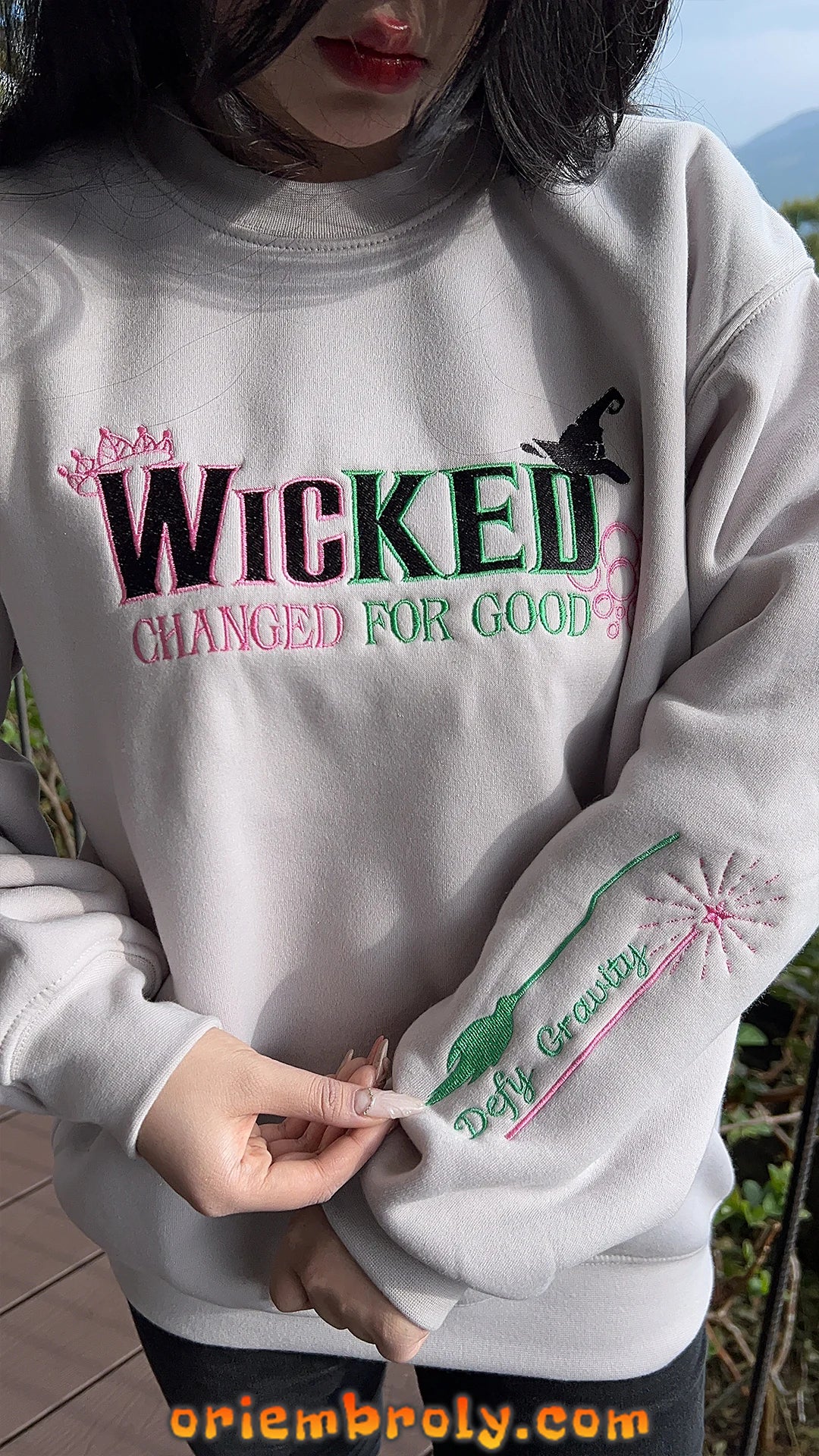 Wicked 2025 embroidered crewneck model for musical fans 