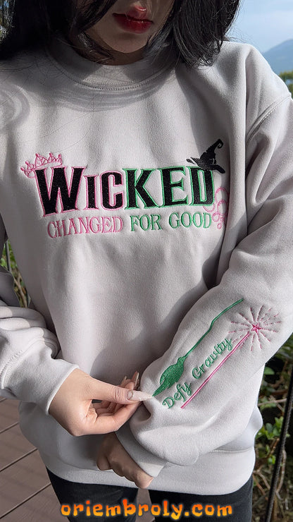 Wicked 2025 embroidered crewneck model for musical fans 