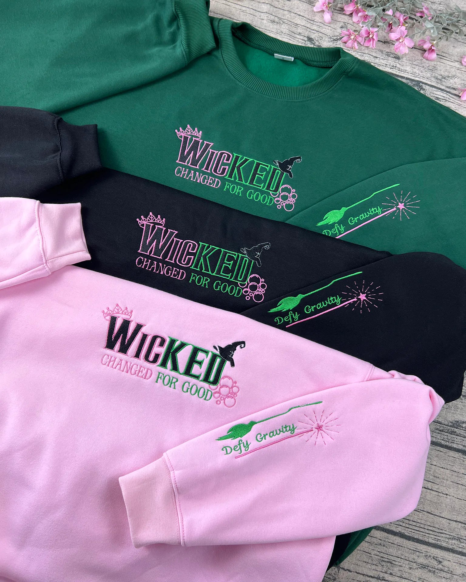 Wicked 2025 embroidered crewneck for musical fans