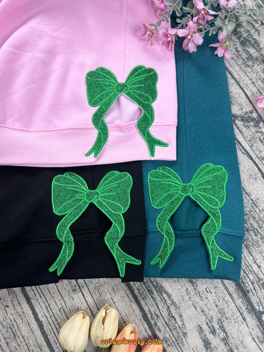 Wicked Broadway fan merch sweatshirt with glitter embroidery