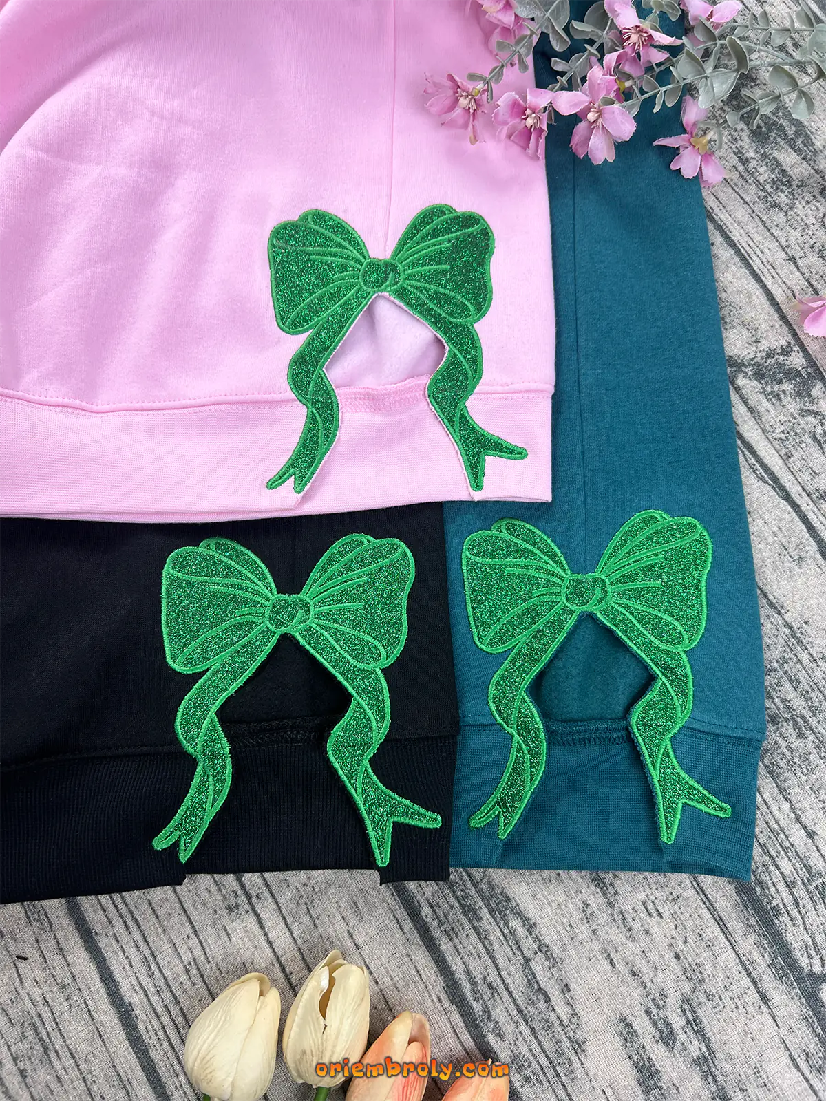 Wicked Broadway fan merch sweatshirt with glitter embroidery