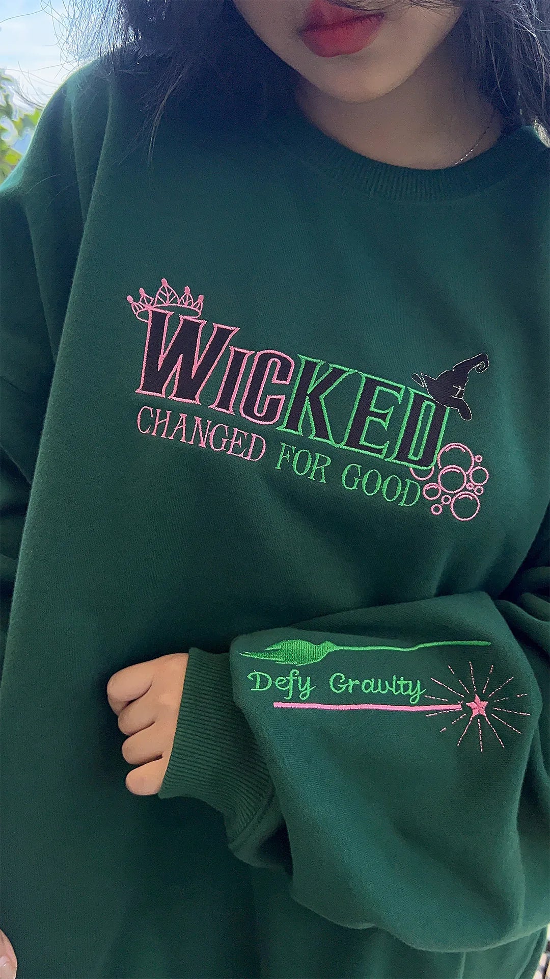 Wicked Change For Good embroidered sweatshirt Forest green