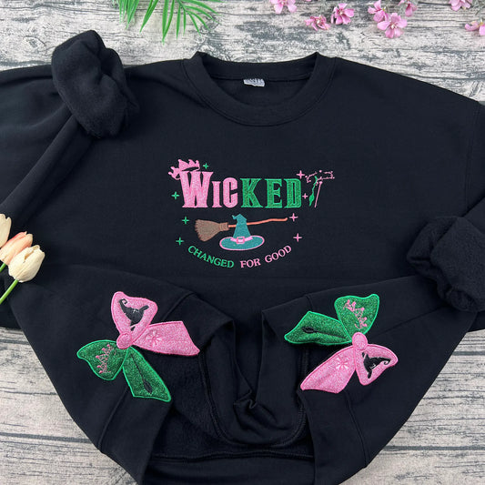 Wicked Changed for Good embroidery hoodie – perfect gift for Wicked musical fans, cozy sweatshirt inspired by Wizard of Oz