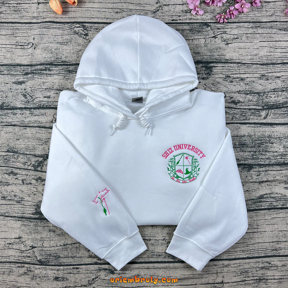 Wicked Defy Gravity pink embroidered sweatshirt inspired by Wizard of Oz