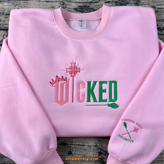 Wicked embroidered sweatshirt hoodie inspired by Broadway musical