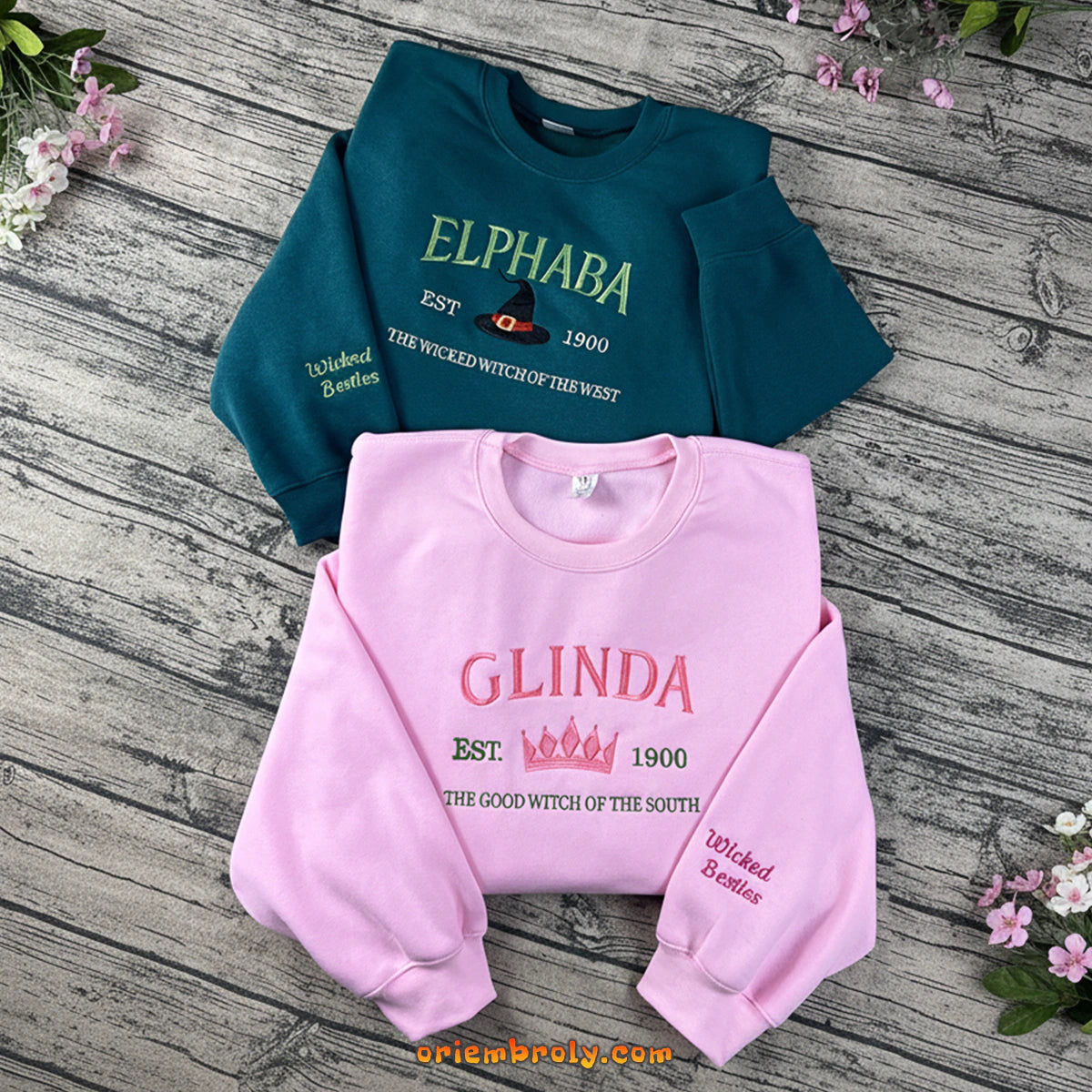 Wicked embroidered sweatshirt in unisex fit