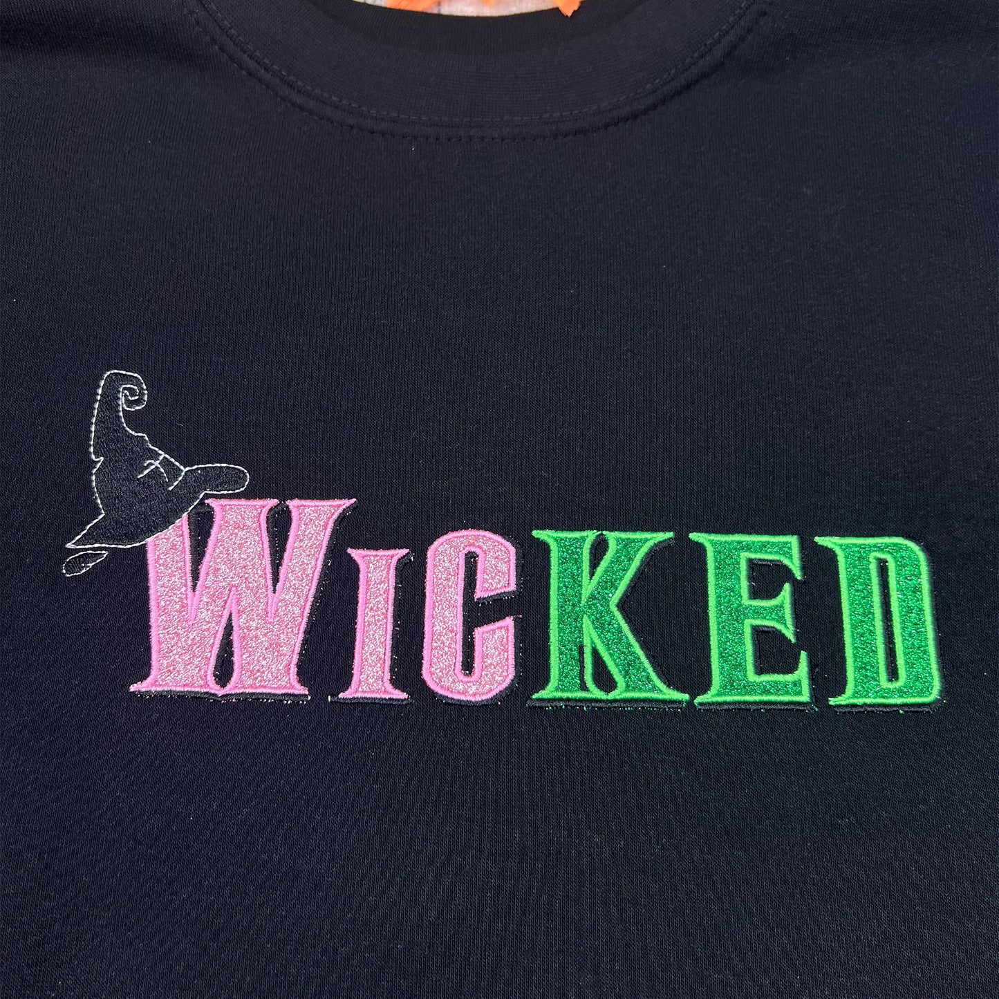 Wicked Glitter Embroidered Sweatshirt | Appliqué Embroidery | Wizard of Oz Crewneck