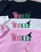 Wicked movie merchandise hoodie with embroidery quote