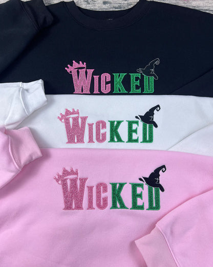 Wicked movie merchandise hoodie with embroidery quote