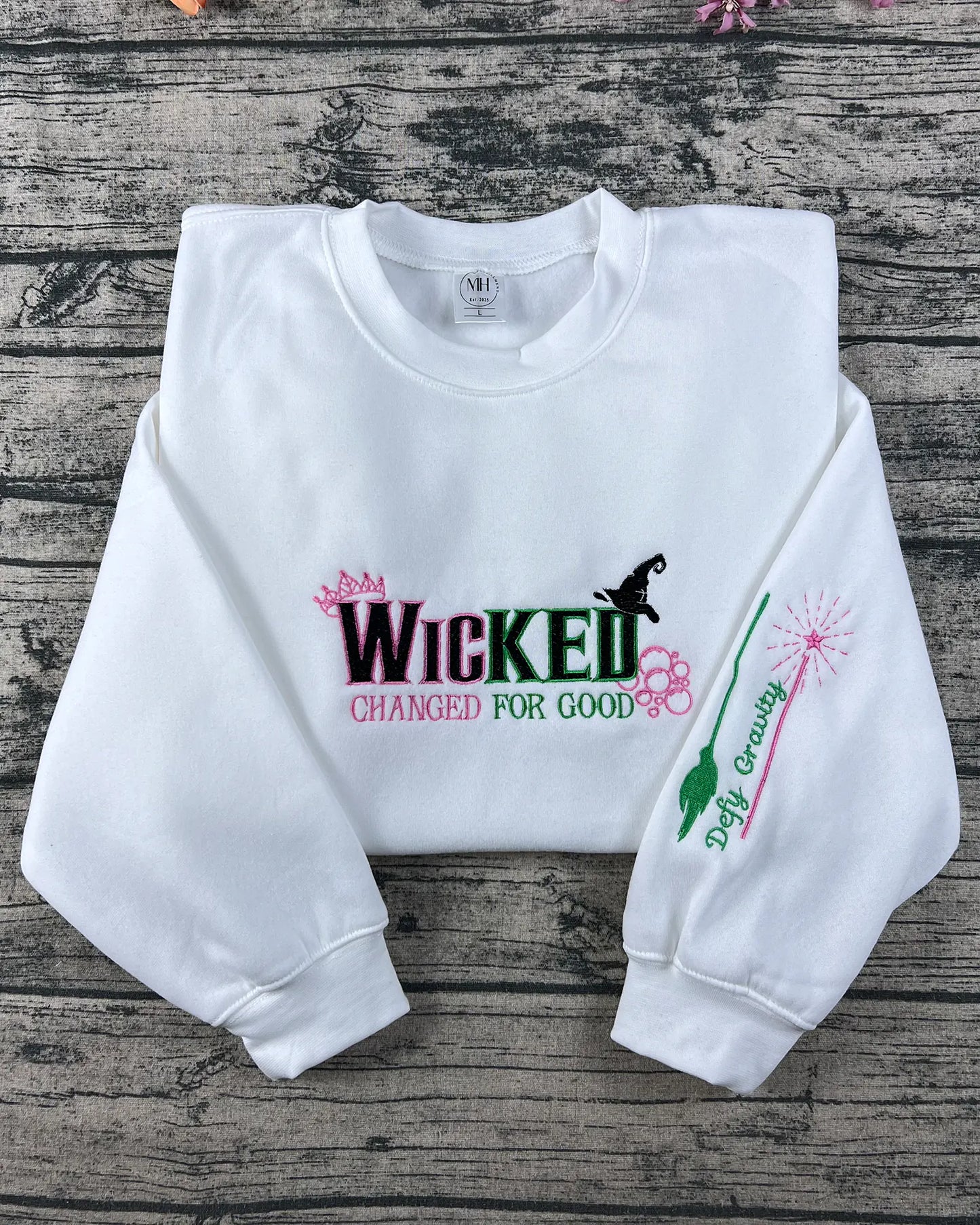 Broadway inspired Wicked embroidered sweatshirt