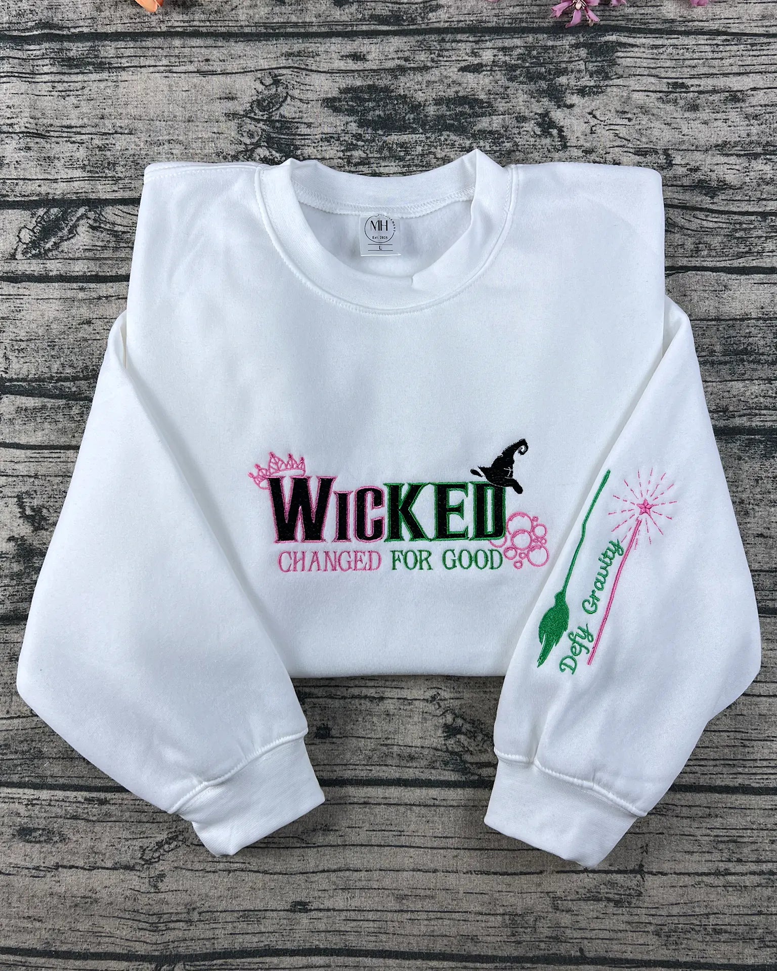 Broadway inspired Wicked embroidered sweatshirt