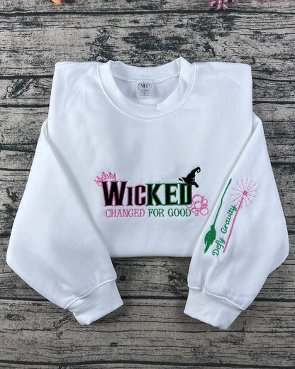 Broadway inspired Wicked embroidered sweatshirt