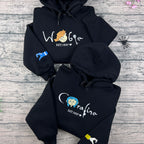 Wolfie and Coraline hoodie – personalized character embroidered sweatshirt, cozy fan merch gift