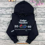 Black Culpa Nuestra embroidered cropped hoodie