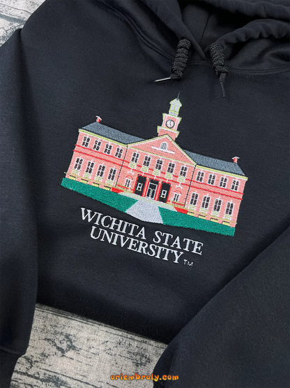 WSU hoodie with collegiate embroidery