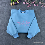 Y2K pink hearts and bows embroidered sweatshirt coquette aesthetic crewneck