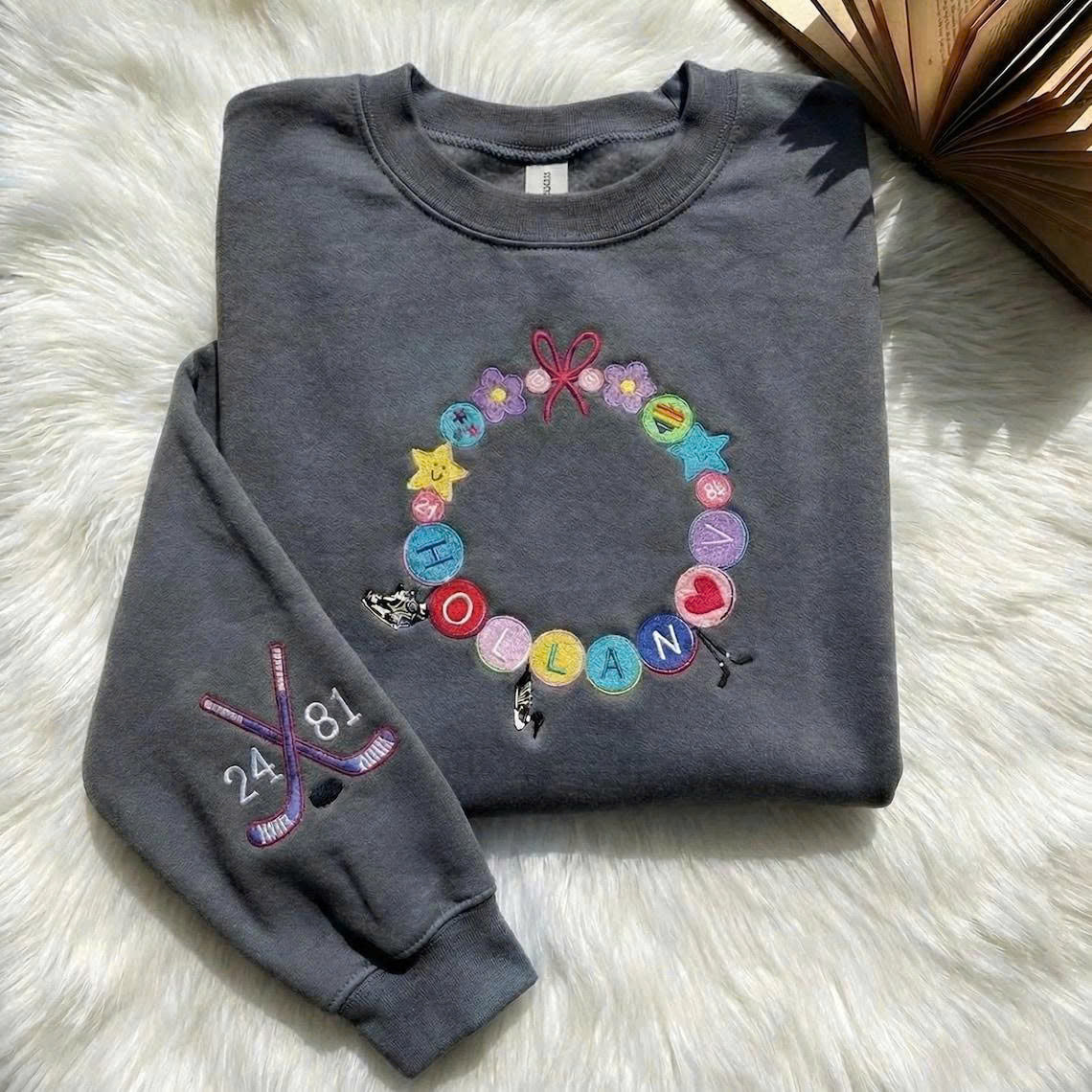 Embroidered Team Hollanov Hockey Romance Crewneck – LGBT Movie Inspired Hollander Rozanov Valentine Gift